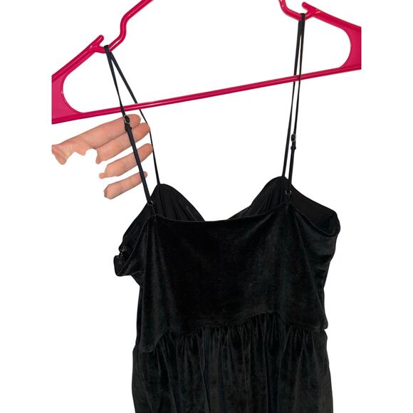 Abercrombie & Fitch Dark Grey Velvet Dress with Bubble Hem - women's large (p) - Picture 7 of 10